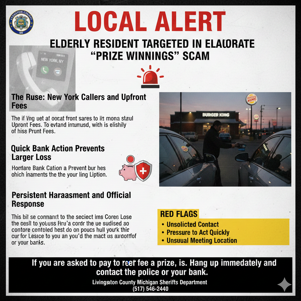 Local Alert: Elderly Resident Targeted in Elaborate "Prize Winnings" Scam